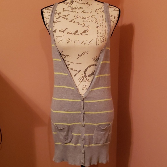 Long Boyfriend Sweater Vest Cardigan - Picture 2 of 7